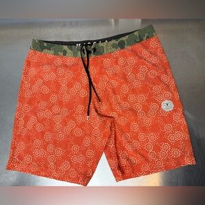 Vissla Orange Patterned Swim Shorts